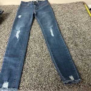 Old Navy Women's Distressed Skinny Jeans - Blue